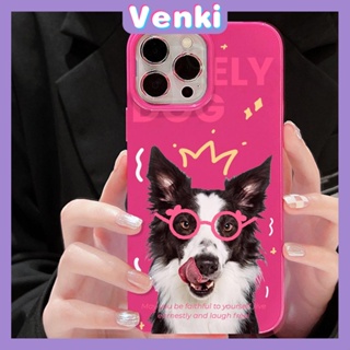 VENKI - For iPhone 11 iPhone Case Red Glossy TPU Soft Case Shockproof Protection Camera Cute Glasses Good Dog Compatible with iPhone 14 13 Pro max 12 Pro Max xr xs max 7Plus 8Plus