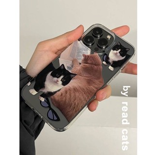 INS Reading Cat for Apple 14promax Phone Case Iphone13 Niche X Female 12 Cute 11 Male 8P WVks
