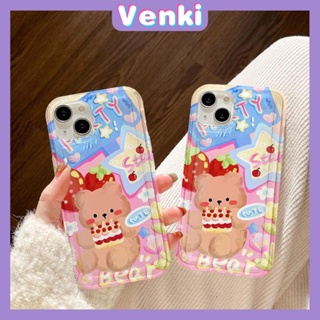 VENKI -For iPhone 11 iPhone Case Clear Case TPU Soft Case Airbag Shockproof Cute Oil Painting Bear Compatible with iPhone 14 13 Pro Max iPhone 12 Pro Max 11 7Plus 6Plus XR xs