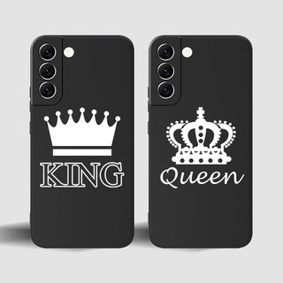 Ốp Điện Thoại Mềm Hình Vương Miện King Queen Cho Samsung S8 S10 S9 S20 S21 S23 Plus S21 FE S22 Ultra Note 9 10 Plus 20 Ultra 5G