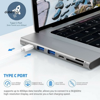 Bộ Chuyển Đổi Hub USB-C Kép 7 Trong 1 Cho Macbook Air 2018-2020 / Pro 2016-2020