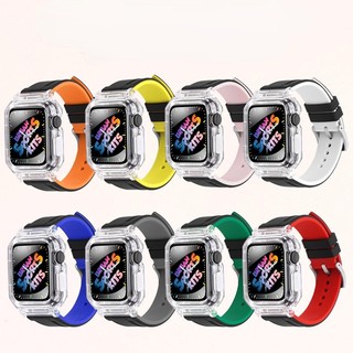 Phù Hợp Dây Đeo Cao Su Silicon Hai Màu Trong Suốt 44 / 45mm Cho Apple Watch