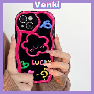 VENKI - For iPhone 11 iPhone Case 3D Curved Edge Wave Glossy Black TPU Airbag Shockproof Camera Cover Purple Bunny Compatible with iPhone 14 13 Pro max 12 Pro Max xr xs max 7Plus