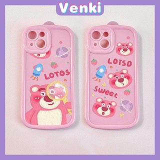 Case for iPhone 11 Soft TPU Glossy Round Edges Case Cute Cartoon Strawberry Bear Camera Protection Shockproof For iPhone 14 13 12 11 Pro Max 7 8 Plus X XR