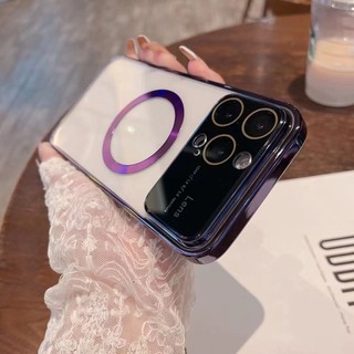 Ốp Điện Thoại Tráng Gương Trong Suốt Nam Châm Sang Trọng Cho iPhone 14 13 12 Pro Max 14 Plus 13 14 Pro Max