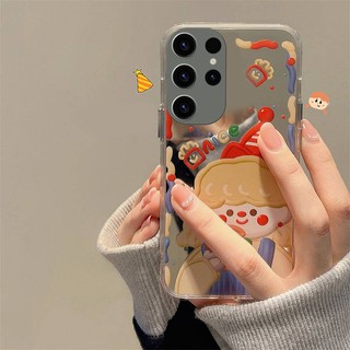 Hamburger Girl for Samsung S23 Phone Case S22ultra Acrylic Mirror Cartoon Cute Silicone xbe3