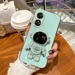 Ốp Điện Thoại TPU Mềm Mạ Viền Vuông Có Giá Đỡ Hình Phi Hành Gia Dành Cho Xiaomi 12T Pro Mi 12 Lite 12 Pro