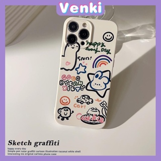 VENKI - For iPhone 11 iPhone Case White Glossy Film TPU Soft Case Shockproof Phase Cover Protective Cartoon Alphabet Compatible with iPhone 14 13 Pro max 12 Pro Max xr xs max 7 8