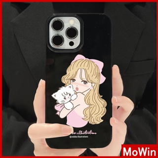 For iPhone 14 Pro Max iPhone Case Black Pink Glossy TPU Soft Case Shockproof Protection Camera Cute Girl Compatible with iPhone 13 Pro max 12 Pro Max 11 xr xs max 7Plus 8Plus