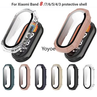 Ốp Điện Thoại + Kính Cường Lực Bảo Vệ Cho Mi Band 8 7 6 5 4 3 NFC Miband 8 Xiaomi Mi Band 7 4 5 3