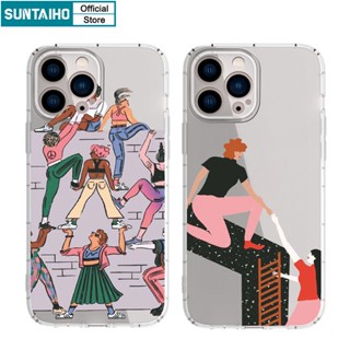 Suntaiho Ốp lưng iphone Ốp Điện Thoại TPU Mềm Chống Sốc In Chữ Never Give Up Cho IPhone 11 Pro Max 14 12 13 XS X XR XS Max 7 8 Plus