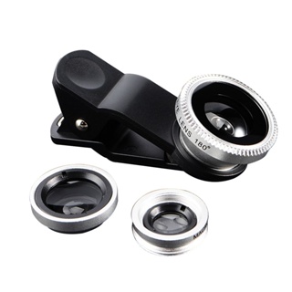 Durable Universal 3 In 1 Mobile Phone Lenses Fish Eye Smartphone Wide Angle Macro Camera Celular Lens Kit [Q/10]
