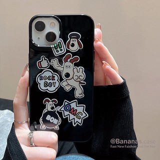 Ốp Điện Thoại Dẻo Viền Đen Họa Tiết Hoạt Hình Chú Chó Cho iPhone 14 Plus 14 13 12 11 Pro Max X Xr Xs Max 7 8 Plus SE2020