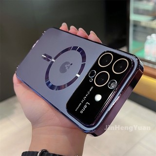 Ốp Điện Thoại Mặt Kính Cường Lực Nam Châm Sang Trọng Cho IPhone 14 13 12 Pro Max 14 Plus