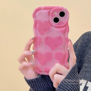 Ốp Điện Thoại Dẻo Trong Suốt Họa Tiết Trái Tim Màu Hồng Cho iPhone 14 Plus 14 13 12 11 Pro Max X Xr Xs Max 7 8 Plus SE2020
