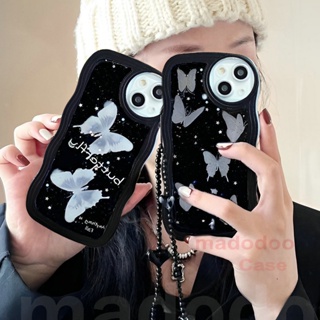 Casing OPPO Reno 8T 8 7 6 5 4 F 5F 4F 8Z 7Z Reno8 Reno7 Z Reno8Z Reno7Z Reno6 Reno5 Reno5F Reno4 Reno4F 4G 5G A91 A57 A39 2016 A77 A16K A16E Cute Wavy Edge Balck Star Butterfly Clear Fine Hole Lens Protection Anti-fall Soft Phone Case with Lanyard BW 53