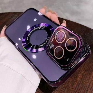 Ốp Điện Thoại iPhone 12 13 14 Pro max case ốp lưng điện thoại iphone 14 13 12 promax Dẻo Trong Suốt Tráng Gương Sang Trọng Kèm Giá Đỡ Từ Tính Chống Sốc Cho ốp lưng iP 12 13 14 Pro max