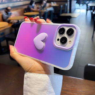 Ốp Điện Thoại Màu Laser Hình Trái Tim 3D Dễ Thương Chống Sốc Cho iphone 14 13 12 11 Pro Max 13 12Pro