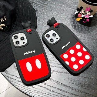 DISNEY Ốp Điện Thoại Silicon tpu Mềm Hình Mickey Minnie 3D Sáng Tạo Cho iPhone 14 13 12 11 Pro MAX 14 Plus