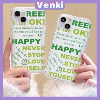 VENKI - For iPhone 11 Case Clear Phone Case TPU Soft Case Airbag Shockproof Protection Camera Fun Green English Compatible with iPhone 14 13 Pro Max iPhone 12 Pro Max XR XS 7 8Plus