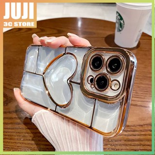 Ốp Điện Thoại Silicon Mềm Trong Suốt Chống Sốc Hình Trái Tim 3D Cho IPhone 14 Pro Max 13 11 12 Pro Max 14 Plus