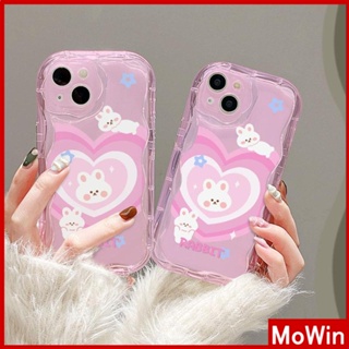 For iPhone 14 Pro Max iPhone Case 3D Curved Edge Wave Clear Case TPU Airbag Shockproof Camera Cover Pink Rabbit Compatible with iPhone 13 Pro max 12 Pro Max 11 xr xs max 7 Plus 8