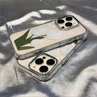 ✅Ốp Điện Thoại Mềm Hình Hoa Tulip Chống Sốc Cho Apple 714pro plus11 iPhone12 / Phone Case 13max 8 XI7H
