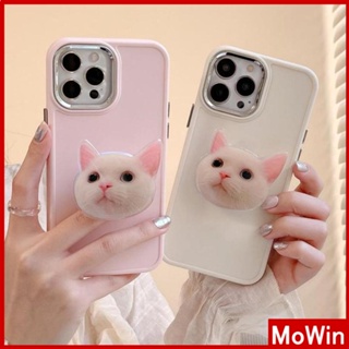 For iPhone 14 Pro Max iPhone Case With Cute Cat Folding Holder Clear Grip Pink Plating Matte Soft Case Shockproof Compatible with iPhone 13 Pro max 12 Pro Max 11 xr xs max 7Plus