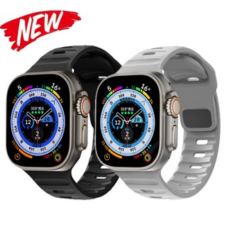 Dây Đeo Đồng Hồ Bằng Silicon Mềm Thoáng Khí 49mm 45mm 41mm Thay Thế Cho Apple Watch Ultra 8 7 SE