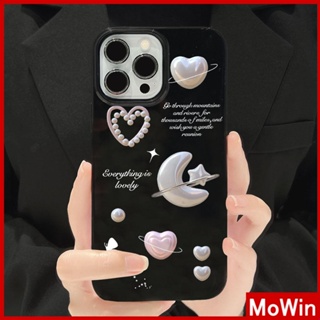 For iPhone 14 Pro Max iPhone Case Black Glossy TPU Soft Case Shockproof Protection Camera Cute Heart Shaped Moon Compatible with iPhone 13 Pro max 12 Pro Max 11 xr xs max 7Plus 8Plus