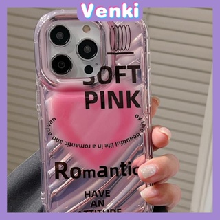 VENKI - For iPhone 11 iPhone Case Laser Reflective Transparent Phone Case TPU Soft Shockproof Airbag Case Protective Pink Heart Compatible with iPhone 14 13 Pro max 12 Pro Max xr
