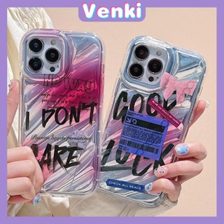 VENKI - For iPhone 11 iPhone Case Laser Reflective Transparent Phone Case TPU Soft Shockproof Airbag Case Protection Gradient English Compatible with iPhone 14 13 Pro max 12 Pro