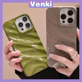 VENKI - Cho iPhone 11 Case Soft Case Bóng 3D Gợn Chiều Chống Sốc Nâu Tím Đen Trắng Xanh Cho iPhone 14 Pro Max 13 Pro max 12 Pro Max 11 iPhone XR XS 7Plus 8Plus