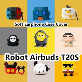 Vỏ Bảo Vệ Hộp Sạc Tai Nghe Mềm In Chữ Tiếng Anh Dễ Thương Cho Robot Airbuds T20S / Robot Airbuds T20S