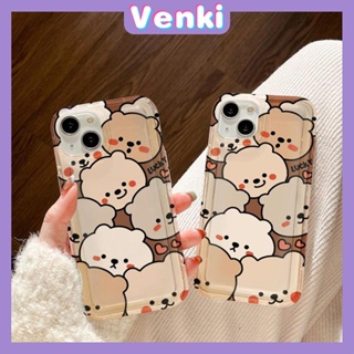 VENKI -For iPhone 11 iPhone Case Clear Case TPU Soft Case Airbag Shockproof Protection Camera Brown Cute Bear Compatible with iPhone 14 13 Pro Max iPhone 12 Pro Max 11 7 6Plus XR