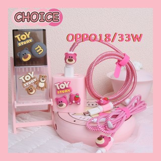 Ốp Điện Thoại TPU Mềm Họa Tiết Gấu Và Dâu Tây Dễ Thương Cho OPPO 18W 33W