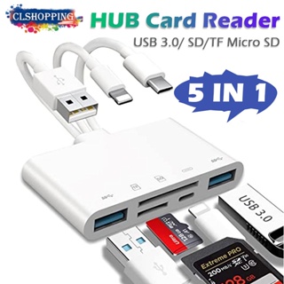 Đầu Đọc Thẻ Nhớ 5 Trong 1 Cho iPhone / iPad air / PC USB OTG Adapter &amp; Đầu Đọc Thẻ SD / SDHC / SDXC