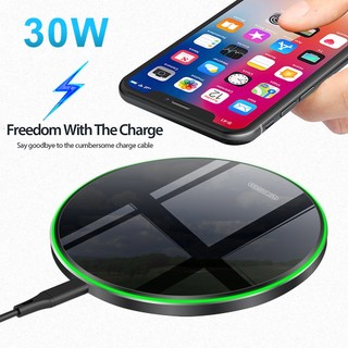 Đế Sạc Nhanh QC 3.0 Không Dây 30W Cho iPhone 14 13 12 11 XS XR X 8 Samsung S22 S21 S20