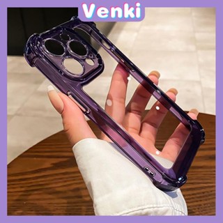 VENKI - Dành Cho iPhone 14 Pro Max Ốp Lưng iPhone Ốp Lưng Acrylic Ốp Lưng Trong Suốt Túi Khí Chống Sốc Vỏ Máy Ảnh Tím Đen Tương Thích Với iPhone 13 Pro max 12 Pro Max 11 Pro Max