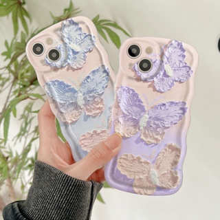 Clear Casing For iPhone 14 13 12 11 Pro Xs max Mini 7 8 6 6S Plus X XR 14ProMax 13promax 12promax 11promax 6+6S+ 7+ 8+ lovely Oil Painting 3D Butterfly Fine Hole Phone Case Cover BW 49