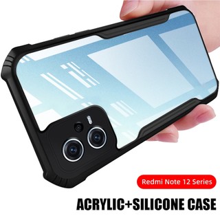 Ốp điện thoại trong suốt chống sốc kiểu dáng thời trang cho Xiaomi Mi Redmi Note 12 Pro + 5G