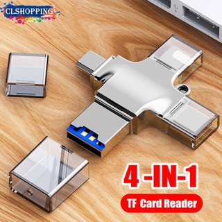 Đầu Đọc Thẻ Nhớ OTG USB 3.0 4 Trong 1 Cho iphone Xiaomi