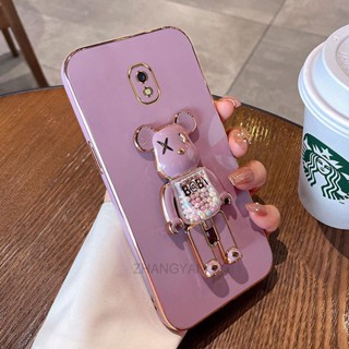 ốp lưng Samsung j7 j5 j3 2017 Ốp Điện Thoại TPU Silicon Mềm Mạ Điện Xoay 3D Có Giá Đỡ Hình Gấu Kẹo Cho Samsung j7 j5 j3 2017