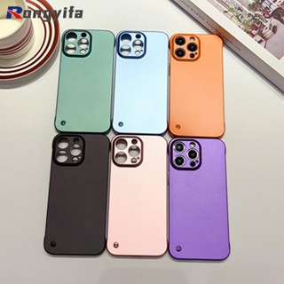 Ốp Điện Thoại Cứng Siêu Mỏng Không Viền Dọc Bề Mặt Nhám Cho iPhone 14 Plus 14 Pro Max 13 Mini 13 Pro Max