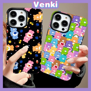 VENKI - For iPhone 14 Pro Max Glossy TPU Phone Soft Case Candy Color Bear Back Camera Protection Shockproof Compatible with iPhone 13 Pro max 12 Pro Max 11 xr xs max 7Plus 8Plus