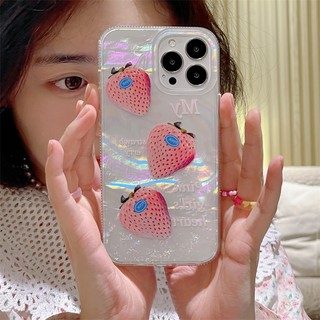Ốp Điện Thoại In Họa Tiết Quả Dâu Cho iphone 11 12 13 14 pro max 14 plus