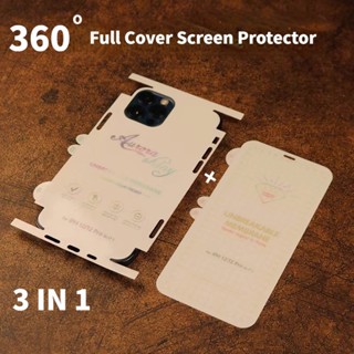 Miếng Dán Hydrogel 3 Trong 1 Bảo Vệ Toàn Diện 360 Độ Cho iPhone 14 13 12 Pro Max 11 14 Pro Max 12 13Mini 14 plus