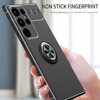 Ốp Điện Thoại Silicone Có Giá Đỡ Dạng Vòng Tròn Từ Tính Gắn Xe Hơi Cho Samsung Galaxy S23 Ultra S22 S21 S20 Plus
