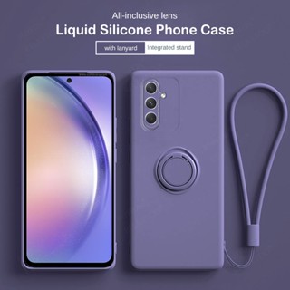 Ốp Điện Thoại Silicone Mềm Chống Sốc Kèm Móc Xỏ Ngón Nam Châm Cho Samsung A34 A54 5G A14 4G