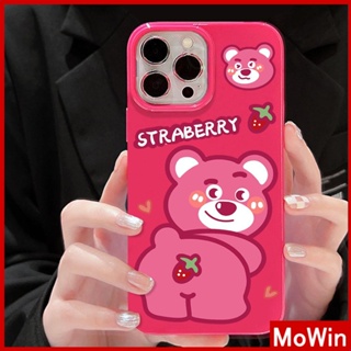 For iPhone 14 Pro Max iPhone Case Black Glossy TPU Soft Case Shockproof Protection Camera Strawberry and Bear Compatible with iPhone 13 Pro max 12 Pro Max 11 xr xs max 7Plus 8Plus